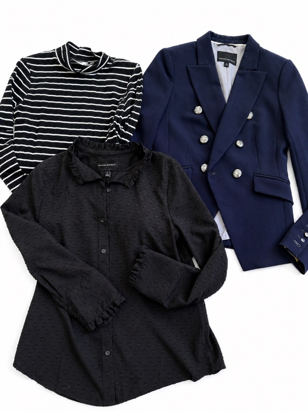 Workwear Chic Bundle | Banana Republic Blazer + 2 Tops | Small